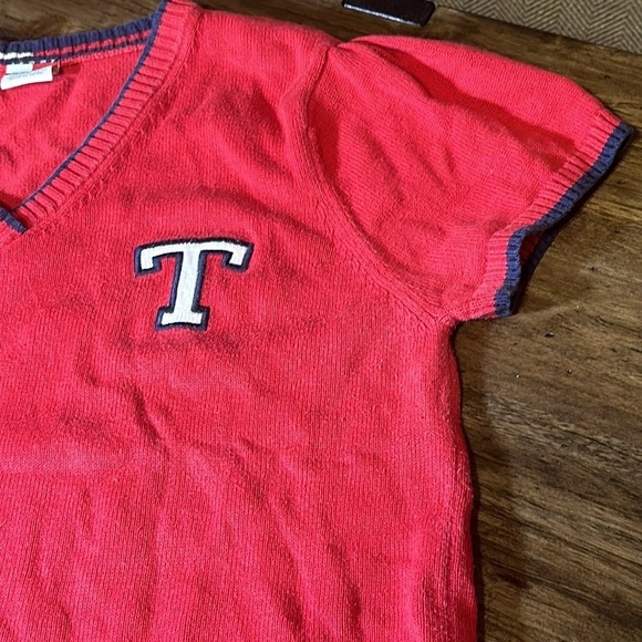 VTG 2002 tommy jeans red sweater vest vneck adult XL Tommy Hilfiger - Picture 6 of 8